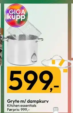 Gigaboks Gryte m/ dampkurv, NOK 599 tilbud