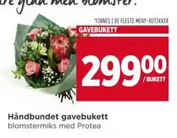 Meny Håndbundet gavebukett, NOK 299 tilbud