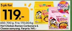 Gigaboks Hot Chicken Ramen Carbonara & Cheese samyang, NOK 119 tilbud