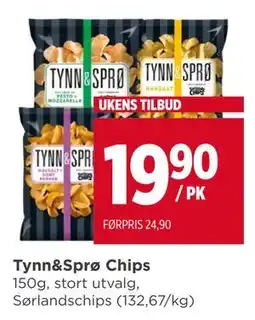 Meny Tynn&Sprø Chips, NOK 19.9 tilbud