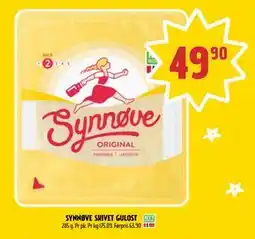 Coop Prix SYNNØVE SKIVET GULOST, NOK 49.9 tilbud