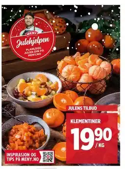 Meny KLEMENTINER, NOK 19.9 tilbud