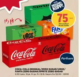 Matkroken COCA-COLA ORIGINAL/ZERO SUGAR/URGE/ FANTA ZERO SUGAR/SPRITE ZERO SUGAR, Medlemspris tilbud