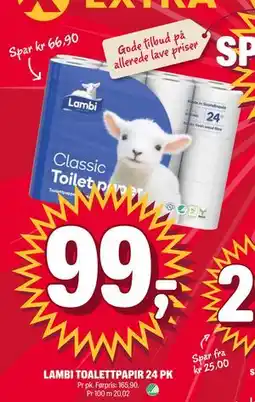 Coop Extra LAMBI TOALETTPAPIR 24 PK, NOK 99 tilbud
