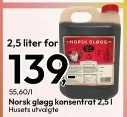 Gigaboks Norsk gløgg konsentrat 2,5 l, NOK 139 tilbud