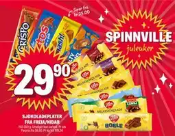 Coop Extra SJOKOLADEPLATER FRA FREIA/NIDAR, NOK 29.9 tilbud