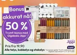Gigaboks Alle telys, kubbelys og stakelys tilbud