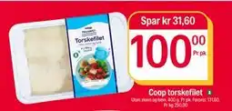 Coop Extra Coop torskefilet, NOK 100 tilbud