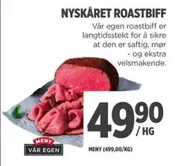Meny NYSKÅRET ROASTBIFF, NOK 49.9 tilbud