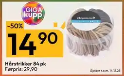 Gigaboks Hårstrikker 84 pk, NOK 14.9 tilbud
