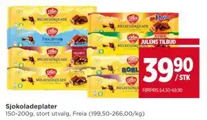 Meny Sjokoladeplater, NOK 39.9 tilbud