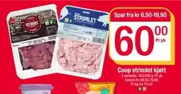 Coop Extra Coop strimlet kjøtt, NOK 60 tilbud