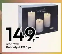 Gigaboks Kubbelys LED 3 pk, NOK 149 tilbud