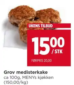 Meny Grov medisterkake, NOK 15 tilbud