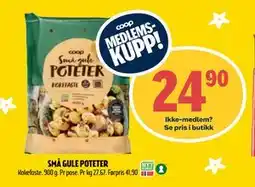 Coop Prix SMÅ GULE POTETER, Medlemspris tilbud