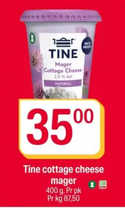 Coop Extra Tine cottage cheese mager, NOK 35 tilbud