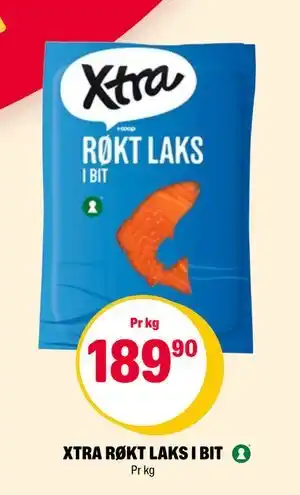 Coop Extra XTRA RØKT LAKS I BIT, NOK 189.9 tilbud