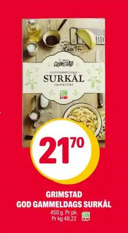 Coop Extra GRIMSTAD GOD GAMMELDAGS SURKÅL, NOK 21.7 tilbud