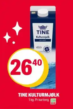 Coop Extra TINE KULTURMJØLK, NOK 26.4 tilbud