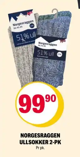 Coop Extra NORGESRAGGEN ULLSOKKER 2-PK, NOK 99.9 tilbud