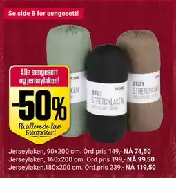 Europris Alle sengesett og jerseylaken! tilbud