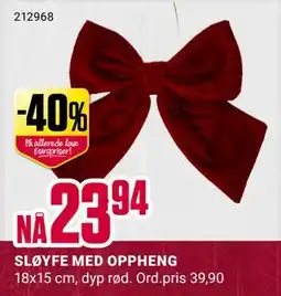 Europris SLØYFE MED OPPHENG, NOK 23.94 tilbud