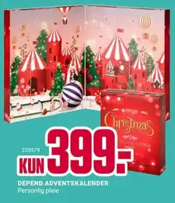 Europris DEPEND ADVENTSKALENDER, NOK 399 tilbud