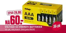 Europris VOLTAGE OG ENERGY+ BATTERIER, NOK 60 tilbud