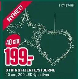 Europris STRING HJERTE/STJERNE, NOK 199 tilbud
