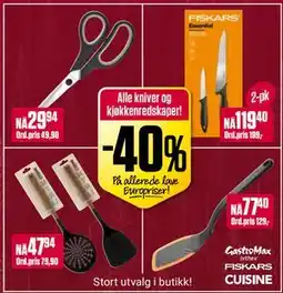 Europris Alle kniver og kjøkkenredskaper! tilbud