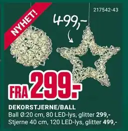 Europris DEKORSTJERNE/BALL tilbud
