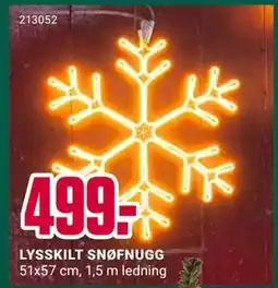 Europris LYSSKILT SNØFNUGG, NOK 499 tilbud