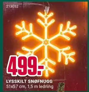 Europris LYSSKILT SNØFNUGG, NOK 499 tilbud