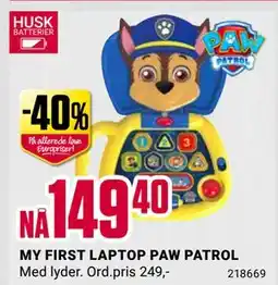 Europris MY FIRST LAPTOP PAW PATROL, NOK 149.4 tilbud