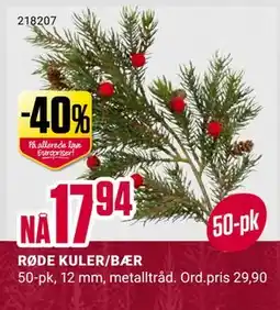 Europris RØDE KULER/BÆR, NOK 17.94 tilbud
