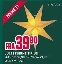 Europris JULESTJERNE SIRIUS, NOK 39.9 tilbud