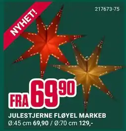 Europris JULESTJERNE FLØYEL MARKEB tilbud