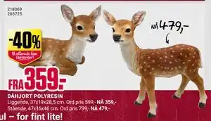 Europris DÅHJORT POLYRESIN tilbud