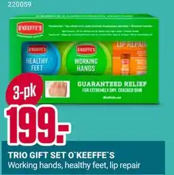 Europris TRIO GIFT SET O`KEEFFE`S, NOK 199 tilbud