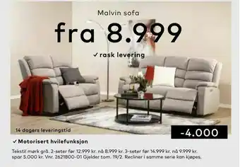 Skeidar Malvin sofa tilbud
