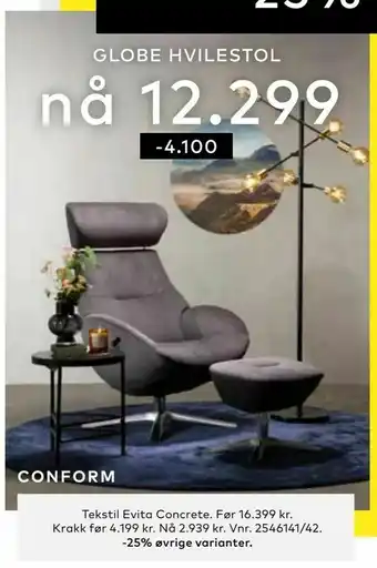 Skeidar Tekstil Evita Concrete tilbud