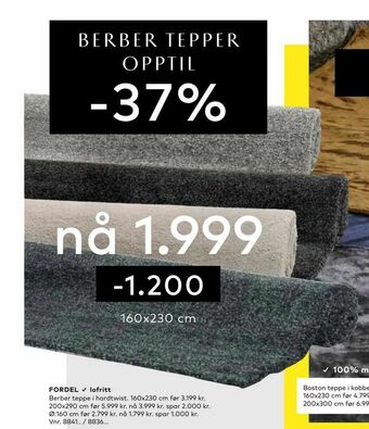 Skeidar Berber tepper tilbud