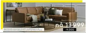 Skeidar Westin 22 hjørnesofa, i Colorado Cognac tilbud