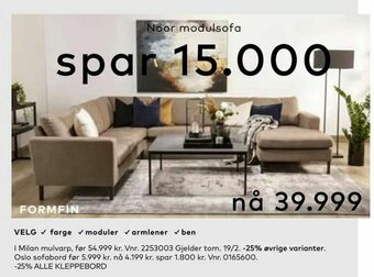 Skeidar Noor modulsofa tilbud