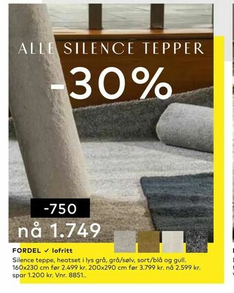 Skeidar Alle silence tepper tilbud