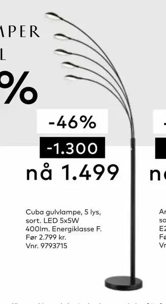 Skeidar Cuba lamper tilbud