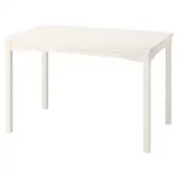 IKEA Hauga Bord, hvit/bjørkefiner, 118x74 cm tilbud