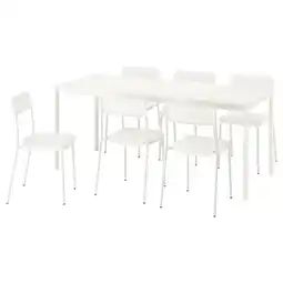IKEA Vihals / vihals Bord og 6 stoler, hvit/hvit, 120/180x74 cm tilbud