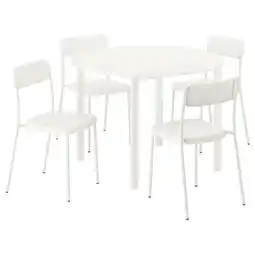 IKEA Vihals / vihals Bord og 4 stoler, hvit hvit/hvit, 107 cm tilbud