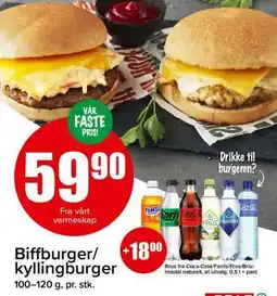 Spar Biffburger/kyllingburger tilbud